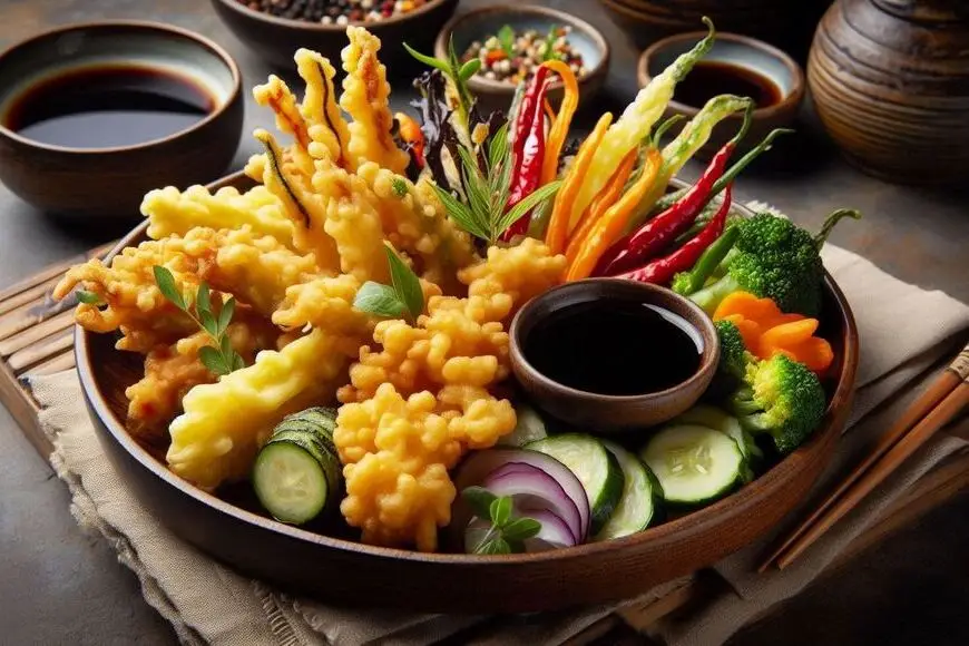 Heißluftfritteuse Tempura-Gemüse Heißluftfritteuse Tempura-Gemüse